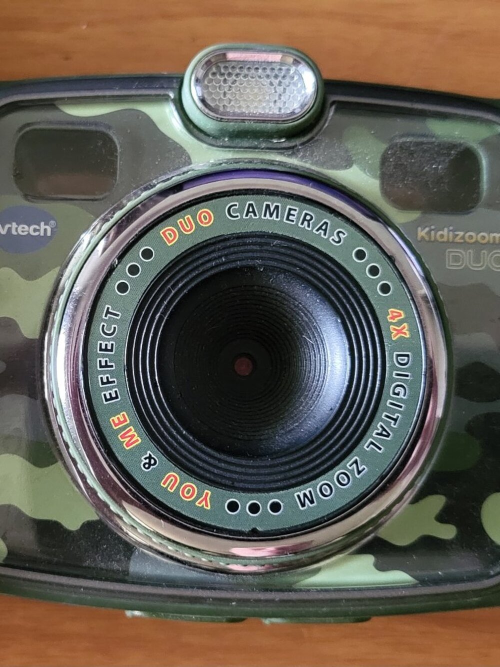 VTech KidiZoom Duo 2.0 Kids Digital Camera Green Camo 4X Zoom LCD MicroSD Photos